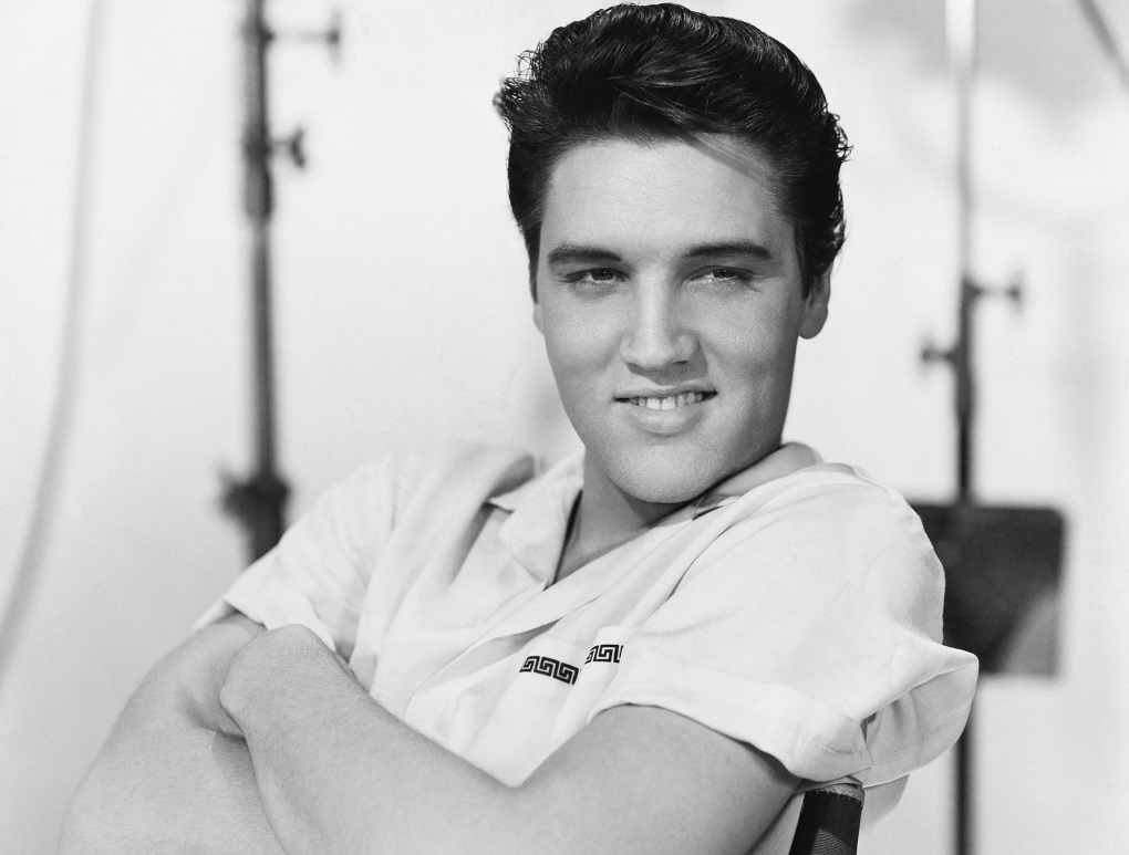 Portrait of Elvis Presley.